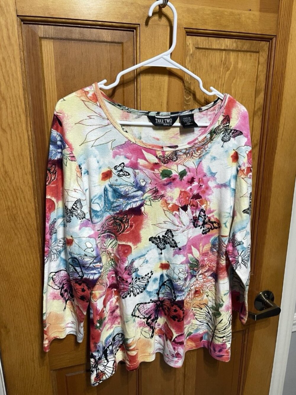 Vintage Butterfly Whimsigoth Shirt 90s Fairy Grunge Plus-Size Sequin Top, XXL